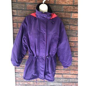 Eddie Bauer Small Parka Polartec Long Jacket Drawstring Waist Coat Hood Zipper